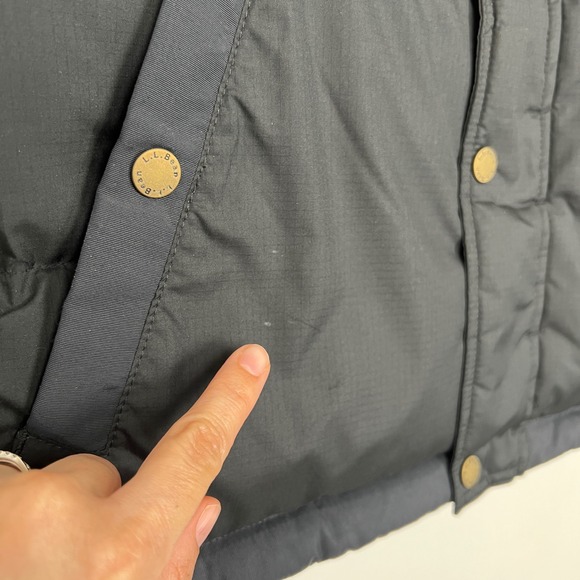 LL Bean Men's M DownTek Pertex Quantum Classic Down Vest Black Gray Puffer - Picture 6 of 13